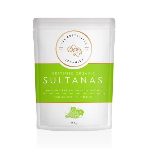 Sultanas Sundried 250g bag Certified Organic